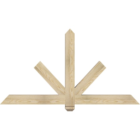 Ekena Millwork Kennewick Rough Sawn Timber Gable Bracket, Douglas Fir, 60"W x 32"H x 4"D x 4"F, 13/12 Pitch GBW060X32X0404KEN00RDF